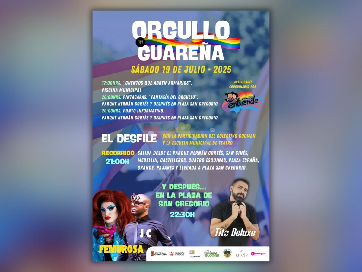 Guareña celebrará este sábado su Orgullo LGTBIQ+ con un desfile y un show musical en la Plaza de San Gregorio