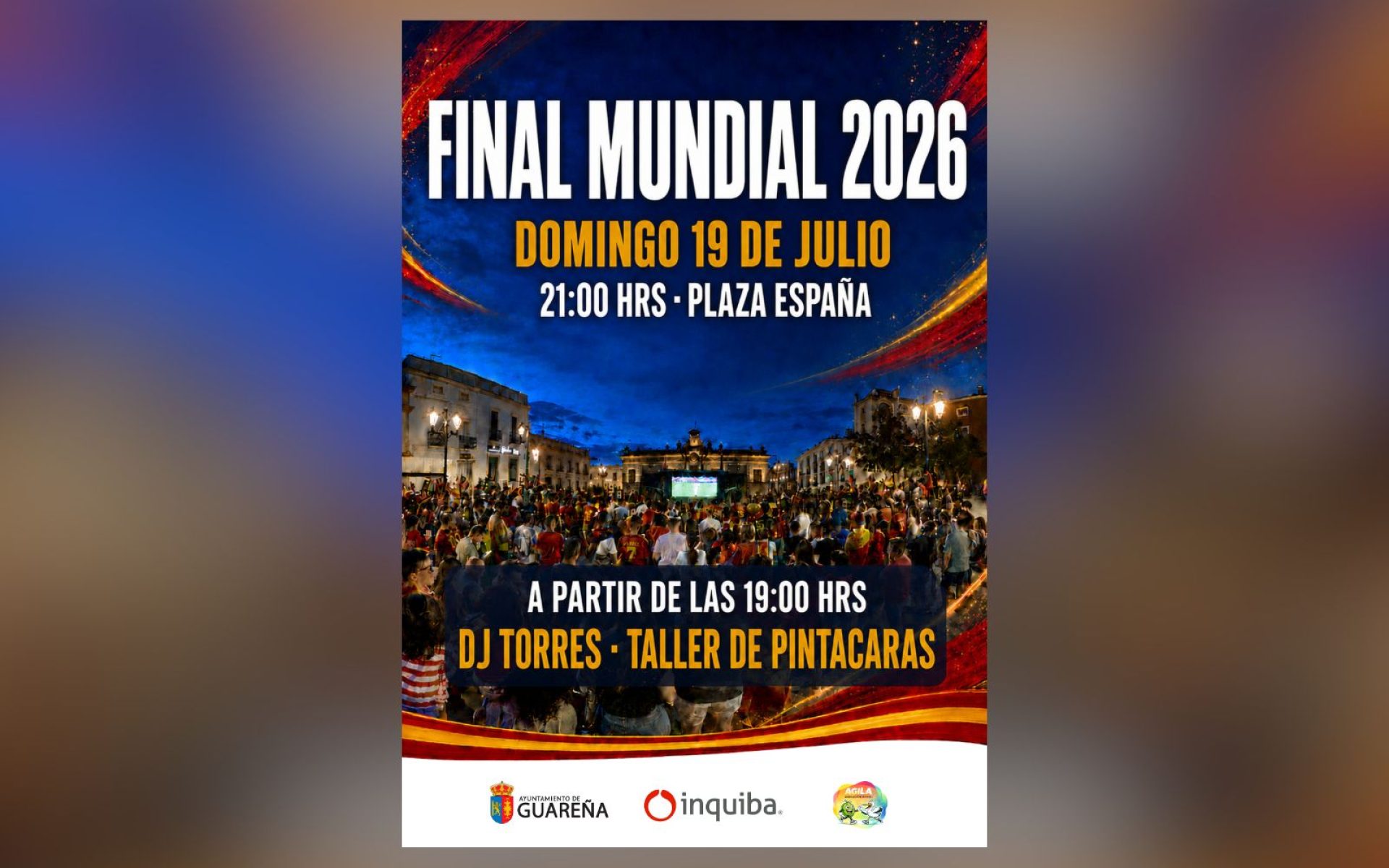 Una pantalla gigante en la Plaza de España permitirá seguir la final del Mundial entre España y Argentina