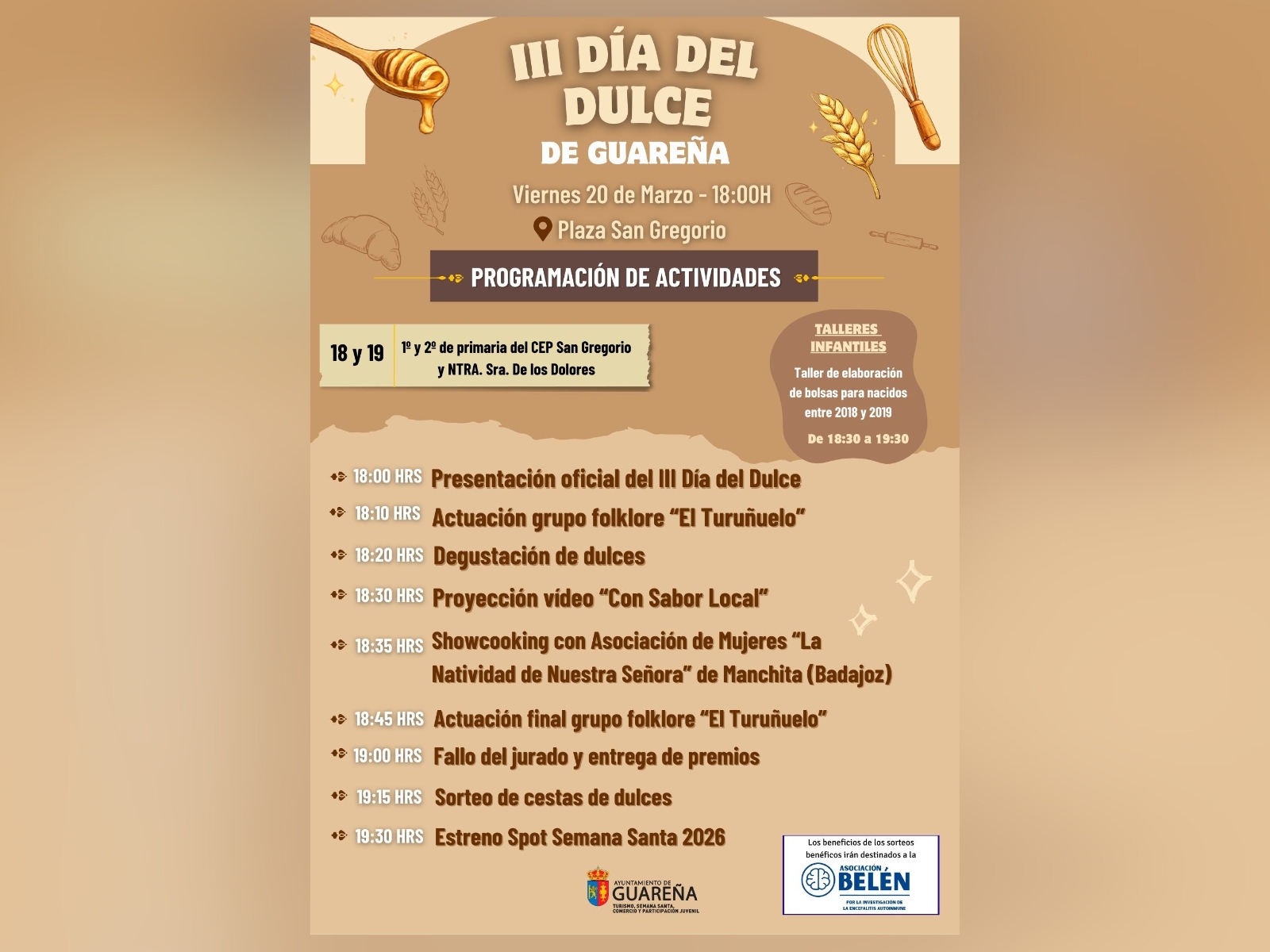 Guareña celebrará el 20 de marzo su III Día del Dulce con una tarde llena de actividades y con la empanada como protagonista